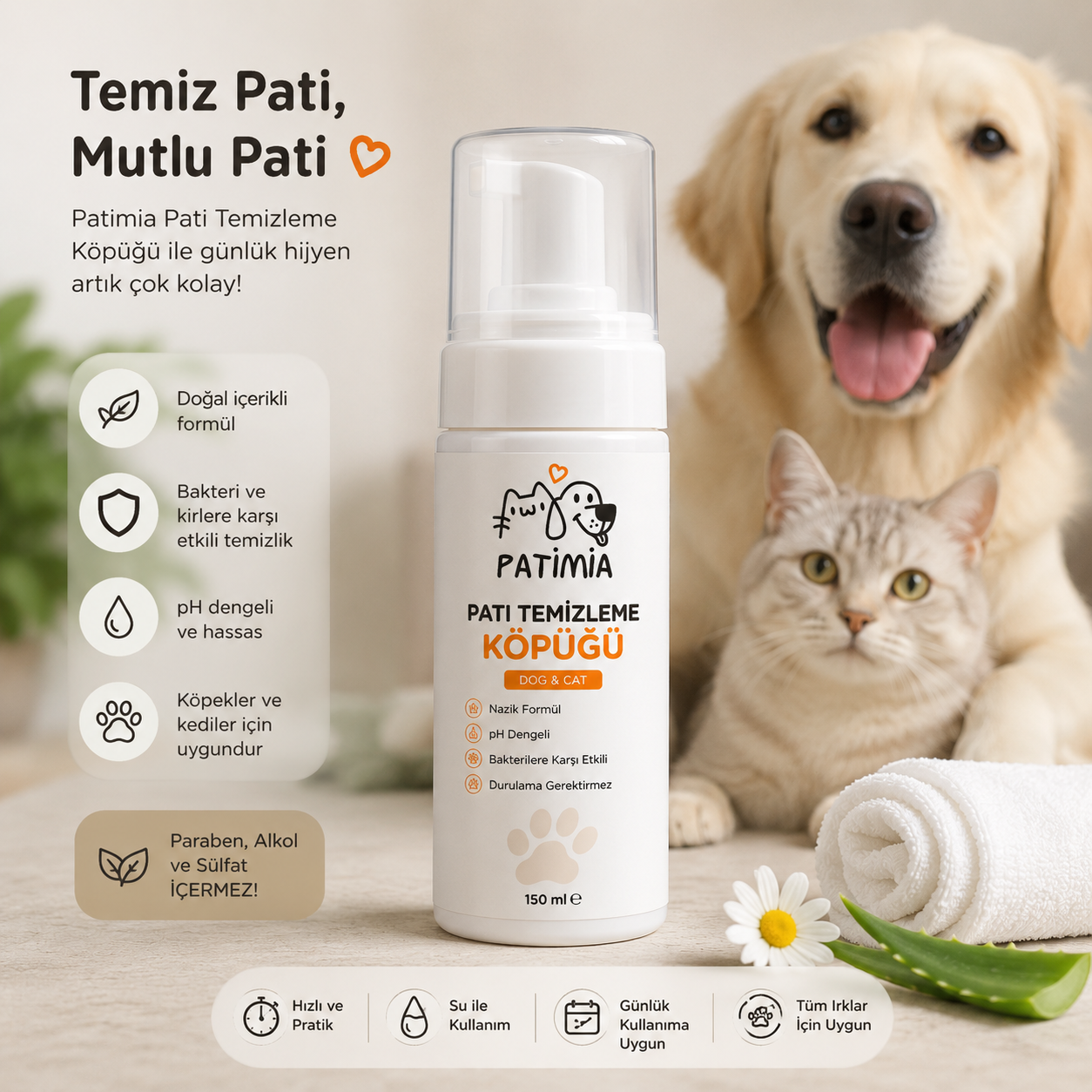 PATİMİA™ Pati temizleme köpüğü